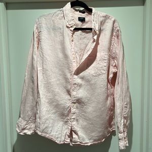 J Crew Pink Linen shirt (L)